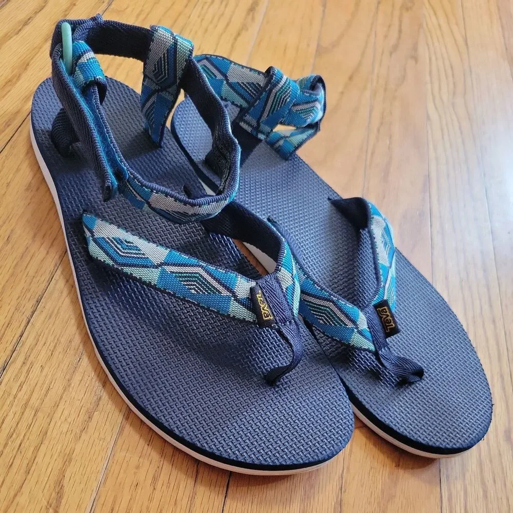 TEVA Original Universal Pyramid Blue Rubber Sole Sandals Women's US 10  hike